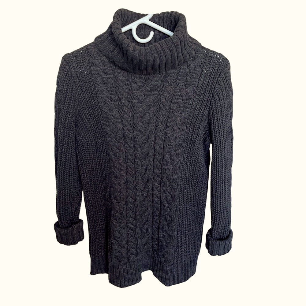 Gap Black Turtleneck Cable Knit Sweater